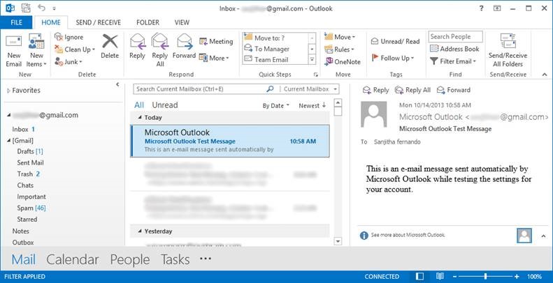 how to setup my gmail account in outlook 2013