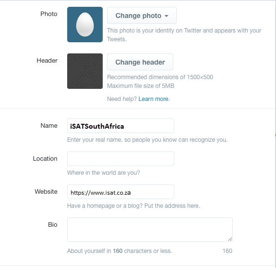 Twitter - Personalising your profile