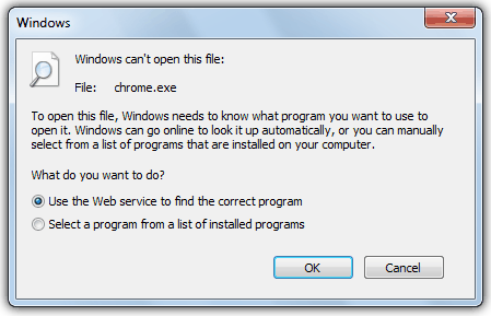 .exe file opener windows 7